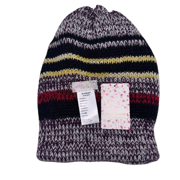 Free People (NWT) Knit Stripped Beanie - Picture 2 of 3
